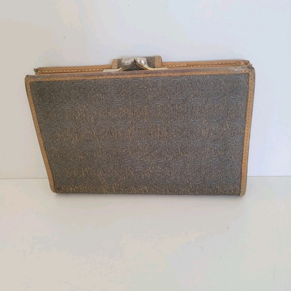 GUCCI Vintage GG Wallet Medium Bifold Brown Coin Bill Purse Kisslock Leather - Picture 2 of 13
